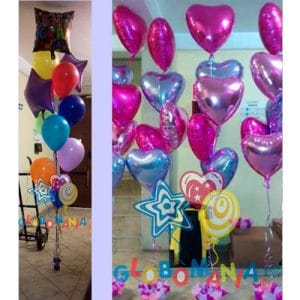 Ramilletes con globos de aluminio
